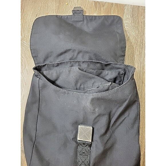 Bottega Veneta Unisex Adult Canvas Fold Top Flap Backpack Black Snap Close Strap main image 13